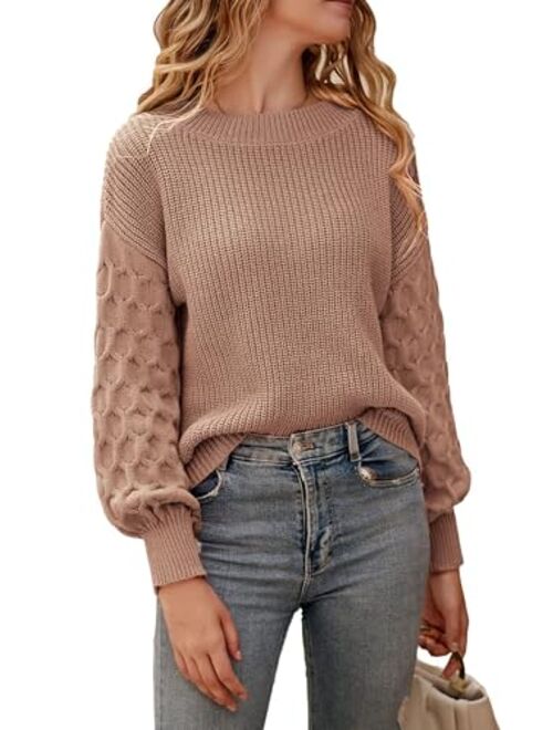 PRETTYGARDEN Women's 2022 Winter Pullover Sweater Casual Long Sleeve Crewneck Loose Chunky Knit Jumper Tops Blouse