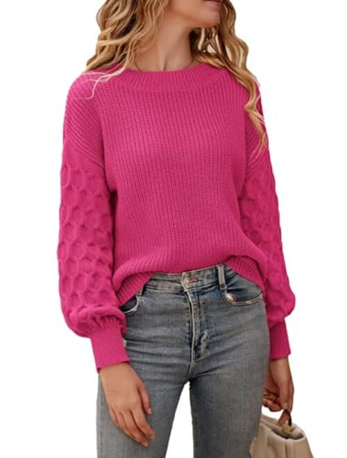 PRETTYGARDEN Women's 2022 Winter Pullover Sweater Casual Long Sleeve Crewneck Loose Chunky Knit Jumper Tops Blouse