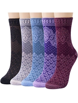 Chalier 5 Pairs Womens Funny socks Cozy Cute Printed Patterned Fun Socks Novelty Cat Socks for Women Gifts