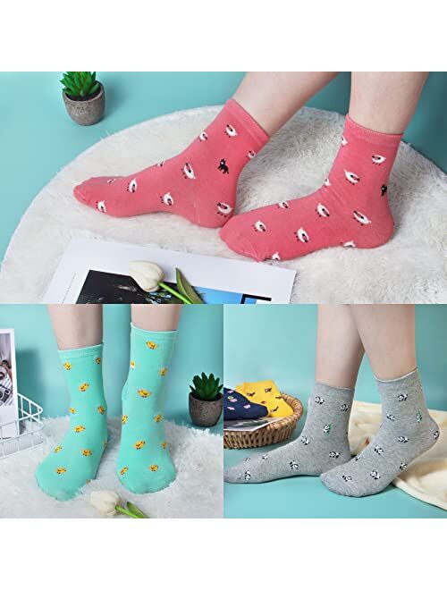 Chalier 5 Pairs Womens Funny socks Cozy Cute Printed Patterned Fun Socks Novelty Cat Socks for Women Gifts