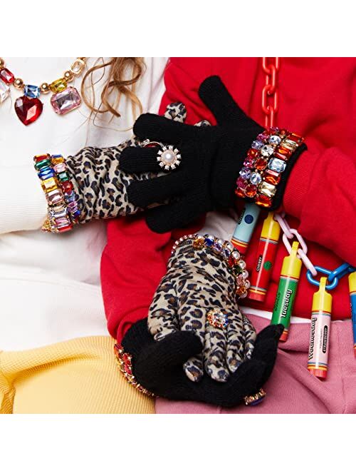 Super Smalls Ice Skating Jeweled Gloves | Embellished with Colorful Gemstones | Fits 4-10 Years Old