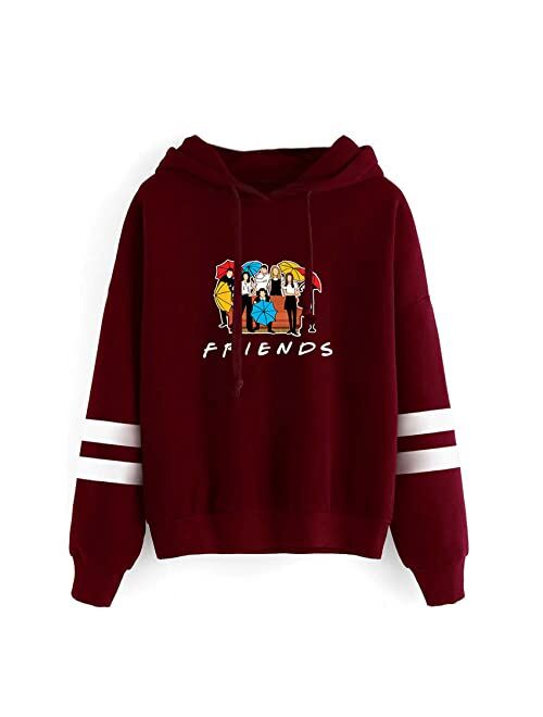 Fashion Friend Sweatshirt Hoodie Women Graphic Hoodies Pullover Funny Hooded Sweater Tops Clothes