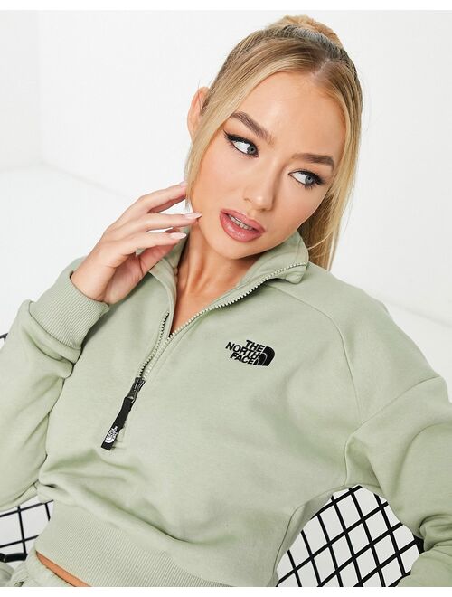 The North Face 1/4 zip fleece in green Exclusive to ASOS