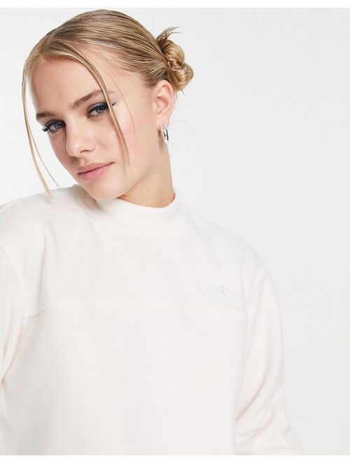 The North Face TKA mock neck fleece sweatshirt in off white