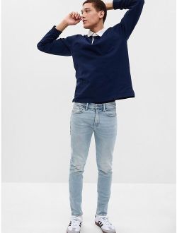 Cotton Solid Skinny Jeans in GapFlex with Washwell