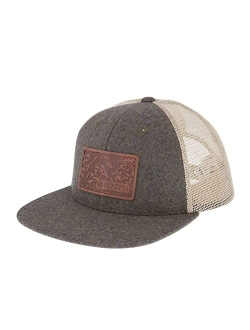 Beretta Men's Engraved Patch Wool Flanel Mesh Back Flat Bill Trucker Hat