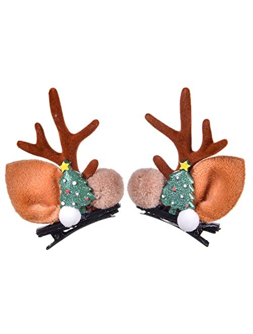 Lateefah Christmas Reindeer Antler Headband Christmas tree Hair Clips Deer Headband Hair Accessories