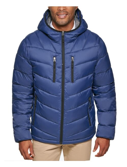 CLUB ROOM Men's Chevron Quilted Hooded Puffer Jacket, Created for Macy's