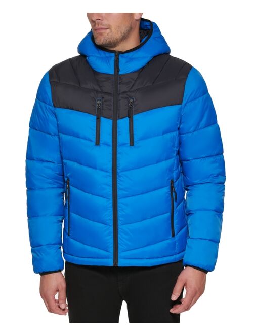 CLUB ROOM Men's Chevron Quilted Hooded Puffer Jacket, Created for Macy's