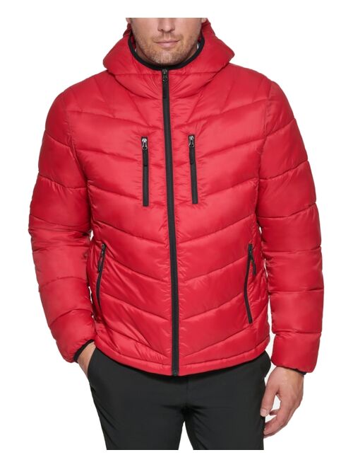 CLUB ROOM Men's Chevron Quilted Hooded Puffer Jacket, Created for Macy's