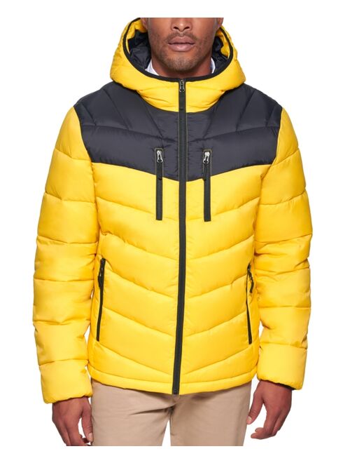 CLUB ROOM Men's Chevron Quilted Hooded Puffer Jacket, Created for Macy's