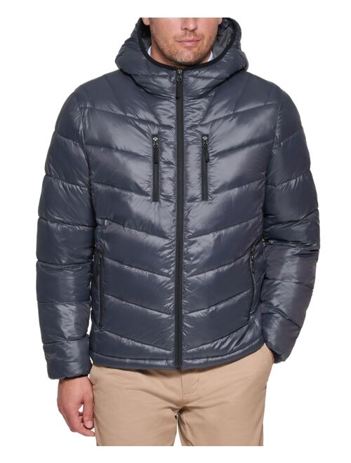 CLUB ROOM Men's Chevron Quilted Hooded Puffer Jacket, Created for Macy's