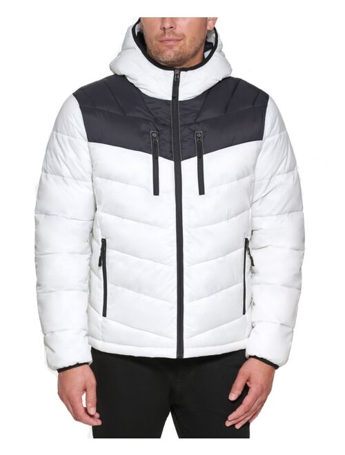 CLUB ROOM Men's Chevron Quilted Hooded Puffer Jacket, Created for Macy's