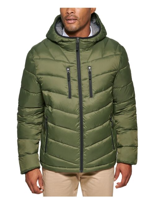 CLUB ROOM Men's Chevron Quilted Hooded Puffer Jacket, Created for Macy's