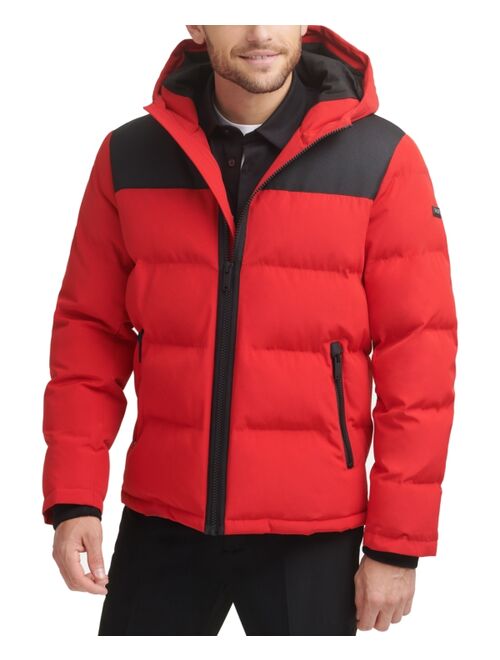 DKNY Men's Mixed-Media Puffer Coat, Created for Macy's