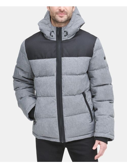 DKNY Men's Mixed-Media Puffer Coat, Created for Macy's