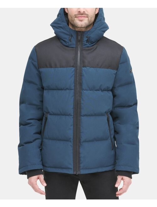 DKNY Men's Mixed-Media Puffer Coat, Created for Macy's