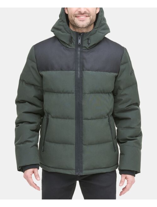 DKNY Men's Mixed-Media Puffer Coat, Created for Macy's