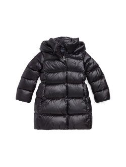 Toddler and Little Girls Water-Resistant Down Long Coat