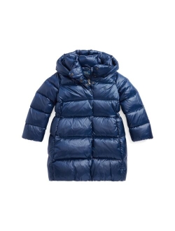 Toddler and Little Girls Water-Resistant Down Long Coat