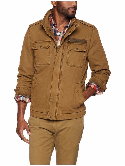 Levi's Men's Washed Cotton Two Pocket Sherpa Lined Military Jacket