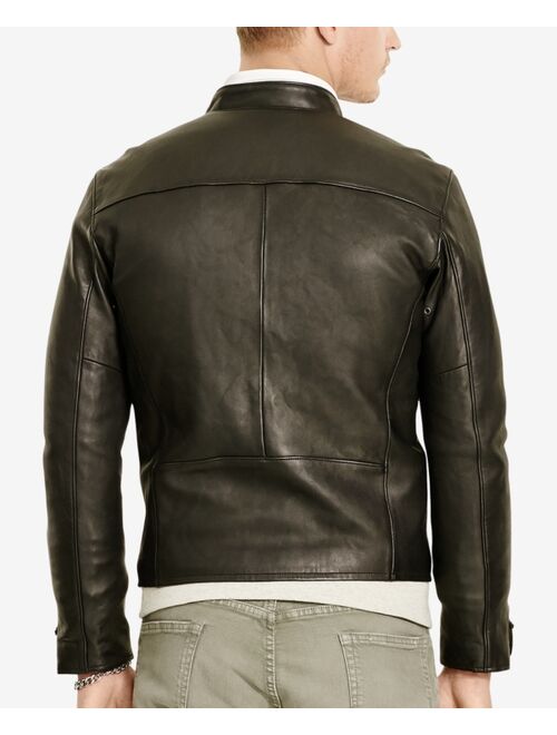 POLO RALPH LAUREN Men's Cafe Racer Leather Jacket