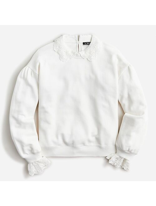 J.Crew Lace-collar crewneck sweatshirt