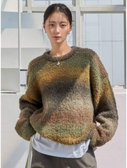 Less Ombre Drop Shoulder Sweater