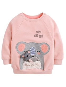 Homagic2we Toddler Girl Sweatshirt Kids Fall Casual Applique Pullover Cotton Adorable Long Sleeve Shirt Tops