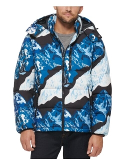 Men's Stretch Hooded Puffer Jacket, Created for Macy's