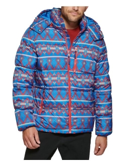 Men's Stretch Hooded Puffer Jacket, Created for Macy's