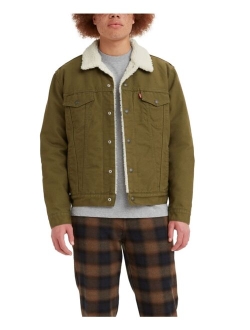 Men's Regular Fit Sherpa Canvas Trucker Jacket