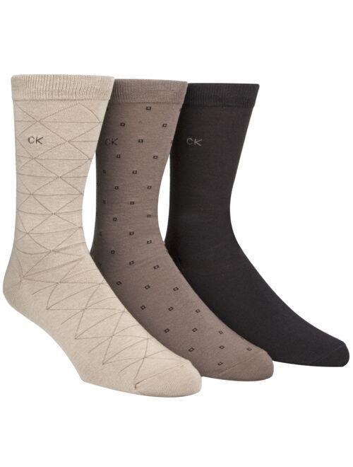 Calvin Klein Men's Socks, Fashion Geometric Crew 3 Pack
