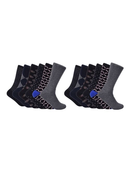 Mio Marino Men's Modern Collection Dress Socks Pack of 12