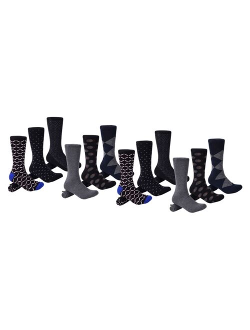 Mio Marino Men's Modern Collection Dress Socks Pack of 12