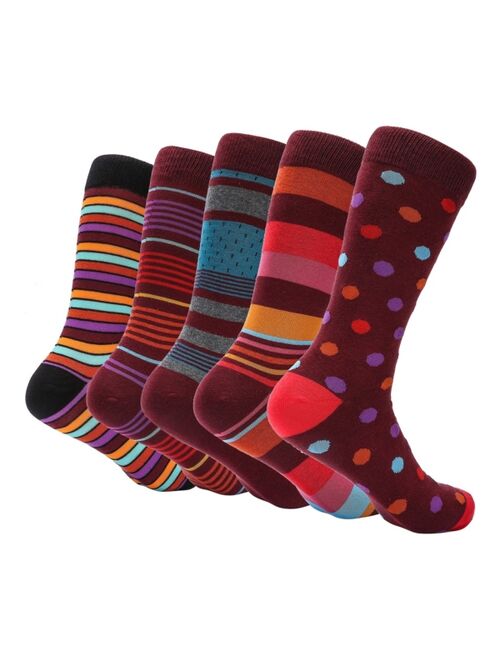 Mio Marino Men's Groovy Designer Dress Socks Pack of 5