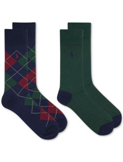 Men's Argyle Slack Socks, 2-Pack