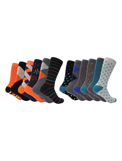 Mio Marino Men's Retro Collection Dress Socks Pack of 6