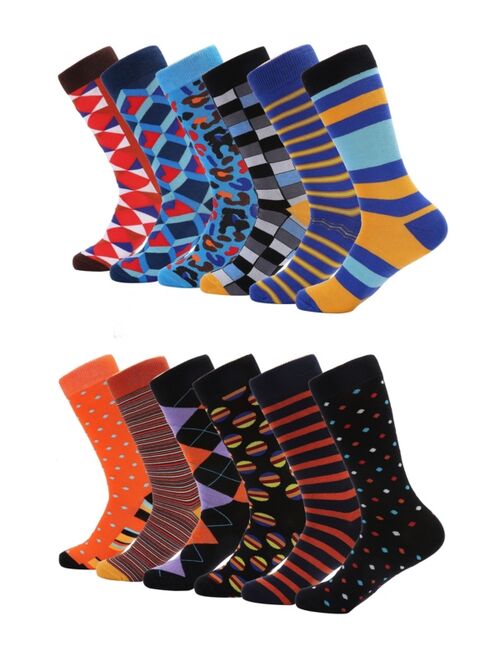 Mio Marino Men's Retro Collection Dress Socks Pack of 6