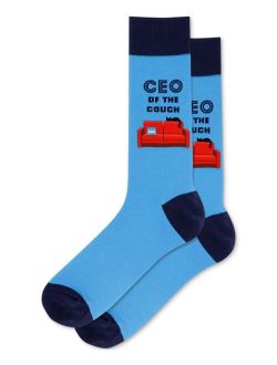 Men's 'CEO of the Couch' Print Crew Socks
