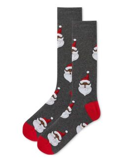 Men's Santa Head Holiday Crew Socks