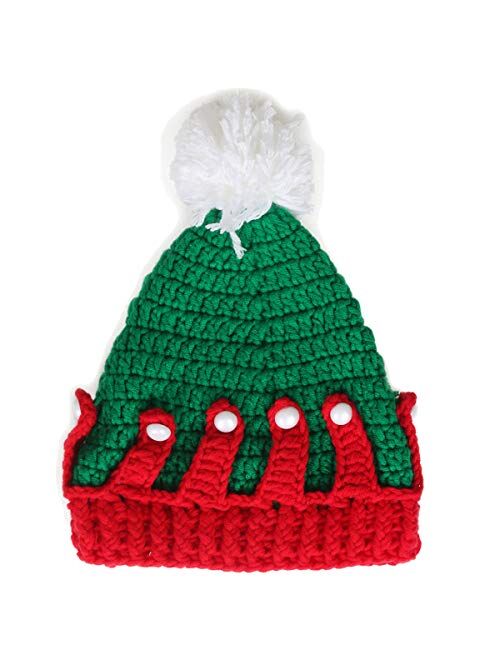 Ypser Infant Baby Knitted Beanie Photo Prop Crochet Knit Cap Christmas Cap Deer Hat with Bow