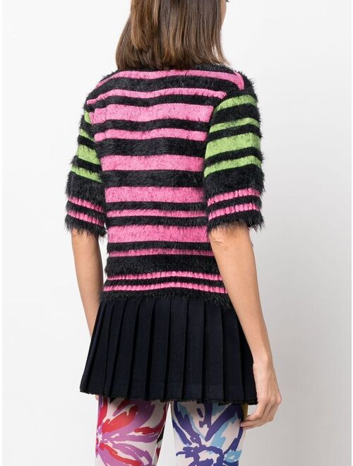 Chopova Lowena Triga logo-patch striped cardigan