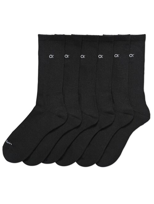 Men's Calvin Klein 6-Pack Solid Cushioned Crew Socks