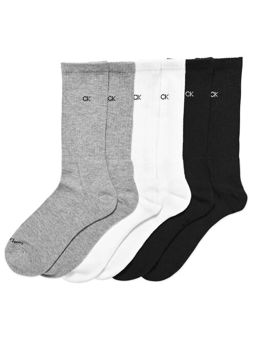 Men's Calvin Klein 6-Pack Solid Cushioned Crew Socks