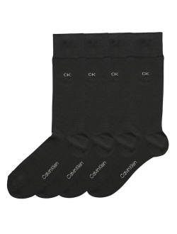 4-Pack Flat-Knit Dress Crew Socks