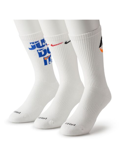 Men's Nike Everyday Plus Cushioned 3-Pack Crew Socks