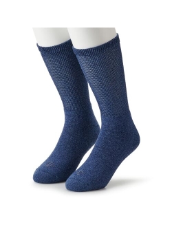 Men's Doctor's Choice 2-pack Diabetic Cushioned Crew Socks - Extended Size