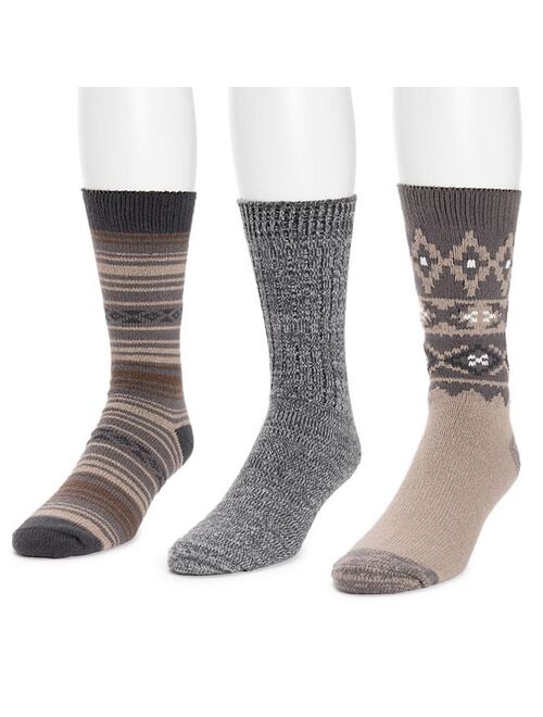 Men's MUK LUKS 3-pack Microfiber Crew Boot Socks