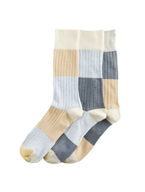 Men's GOLDTOE 3-pack Sporty Stripe Crew Socks